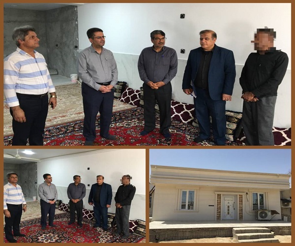 بازدید مدیرکل کمیته امداد استان بوشهر از یک واحد مسکونی تحویلی به مددجویان در شهر سعد آباد